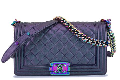 chanel boy bag purple